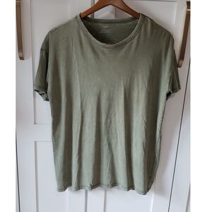 Aerie Shirt Unisex S Green Crew Neck Short Sleeve Casual Essential Thrashed Tee